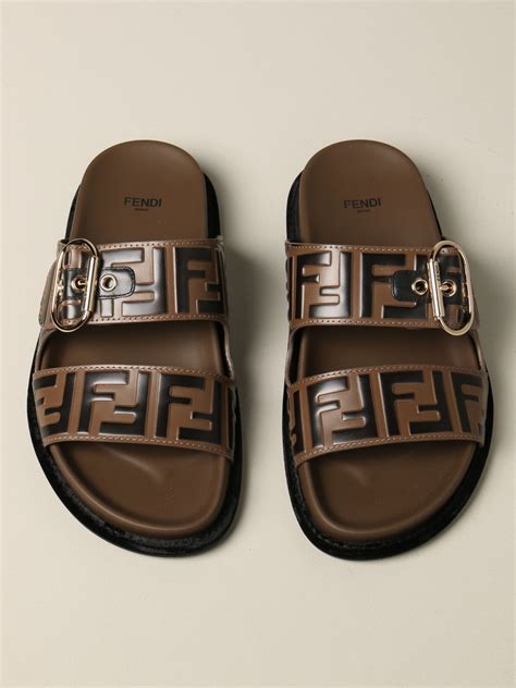 fendi signature leather sandals|Fendi sandals flat woman.